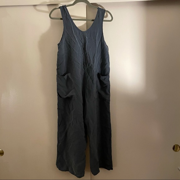 ALTAR HOUSELINE CUPRO POCKET JUMPSUIT in blue, s M - Picture 5 of 6